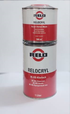 Лак акриловый RELO, Relocryl 2K-HS-Acryl Klarlack 1+0.5л с отвердителем